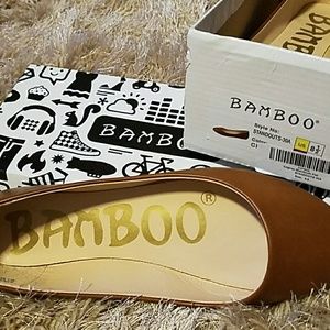 rounded toe tan flats